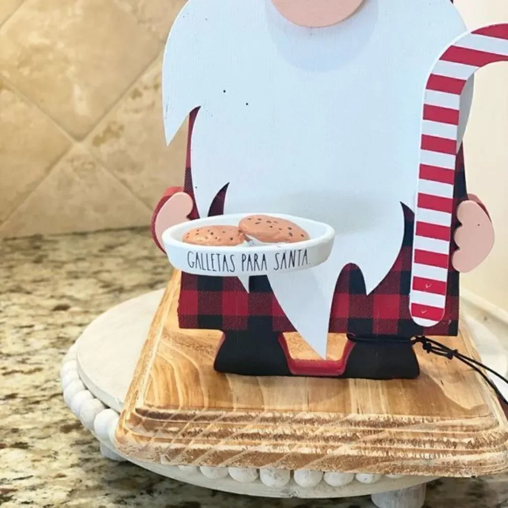 NEW Rae Dunn ‘FELIZ NAVIDAD’ Wooden Gnome Paper Towel Holder